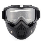 Masca protectie fata din plastic dur + ochelari ski, lentila transparenta, model TD03